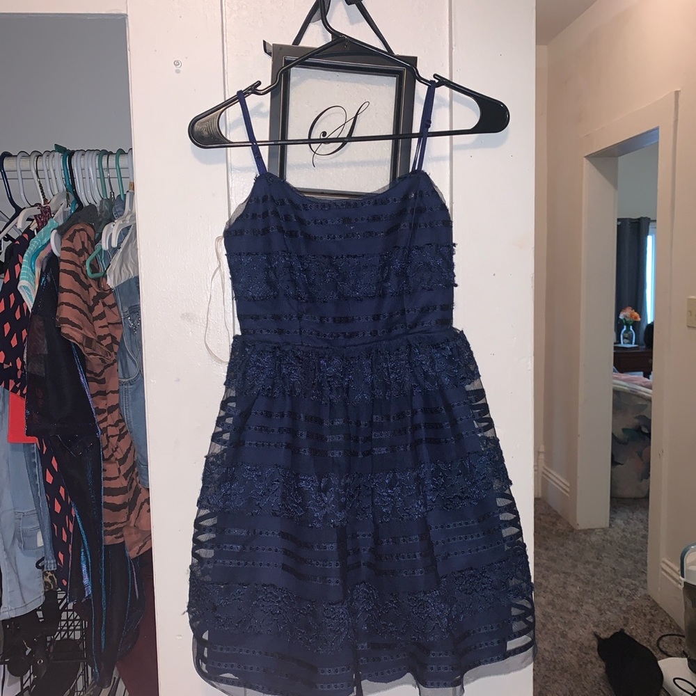 Lacy navy sundress